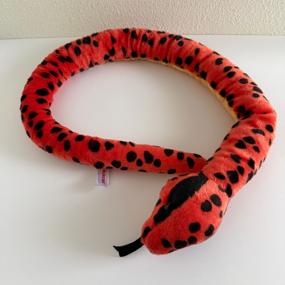 Aurora Playful Red Viper Snake Red and Black Stuffed‎ Animal Plush Toy, 50 in